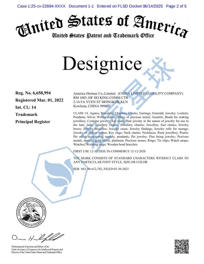 0001-001. (06-14-2025) Exhibit Ex. 1 - Trademark Registration Information_02