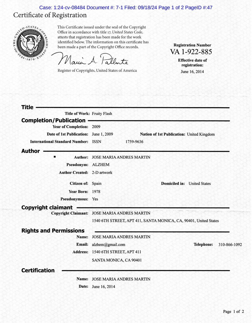 0007-001. (09-18-2024) Exhibit Exhibit 1_00