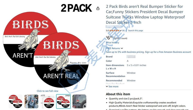 BIRDS AREN'T REAL Bumper Sticker