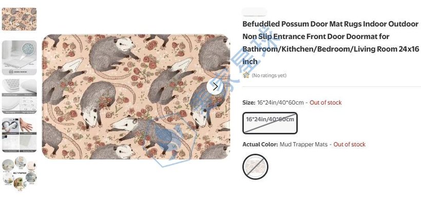 Beduddled Possum Door Mat Rugs