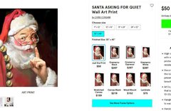 CHRIS CONSANI Copyright - Santa Asking for Quite Wall Art Print