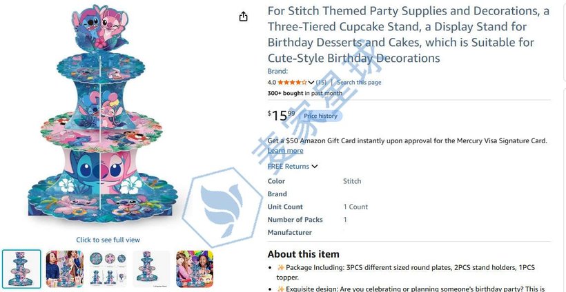 Disney & Stitch Party Cupcake Stand