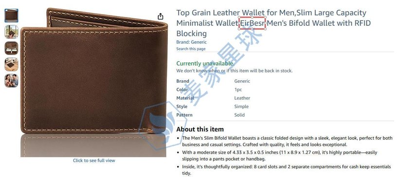 Eirbesr Men's Bifold Wallet