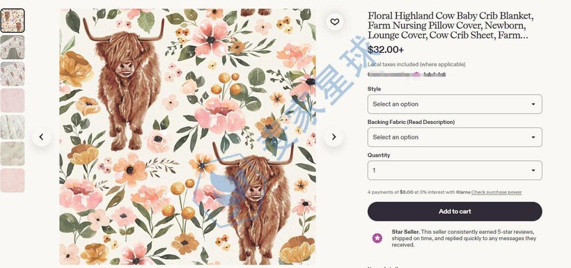 Floral Highland Cow Baby Crib Blanket