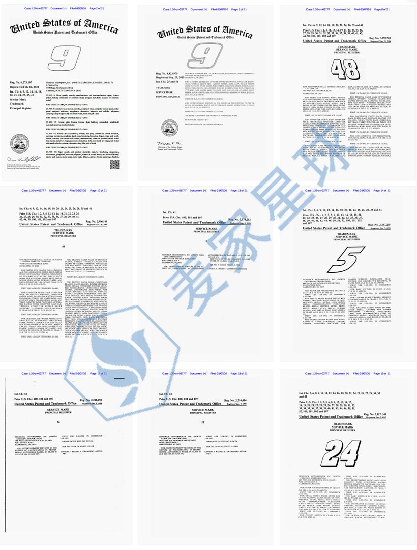 Hendrick Motorsports Trademarks