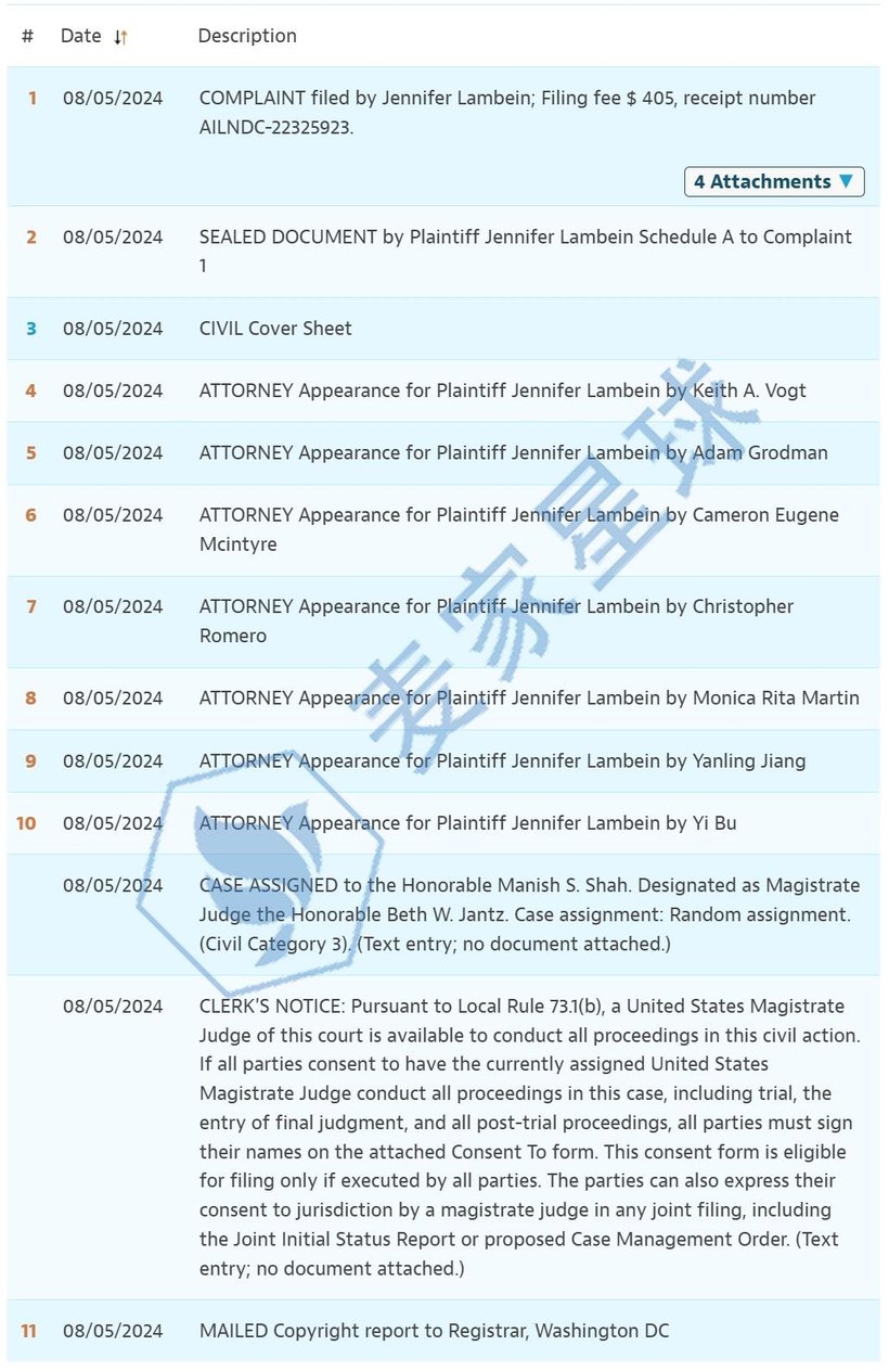 Jennifer Lambein Copyrights Violation Lawsuit