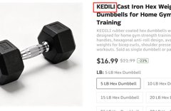 KEDILI Cast Iron Hex Weights Dumbbells