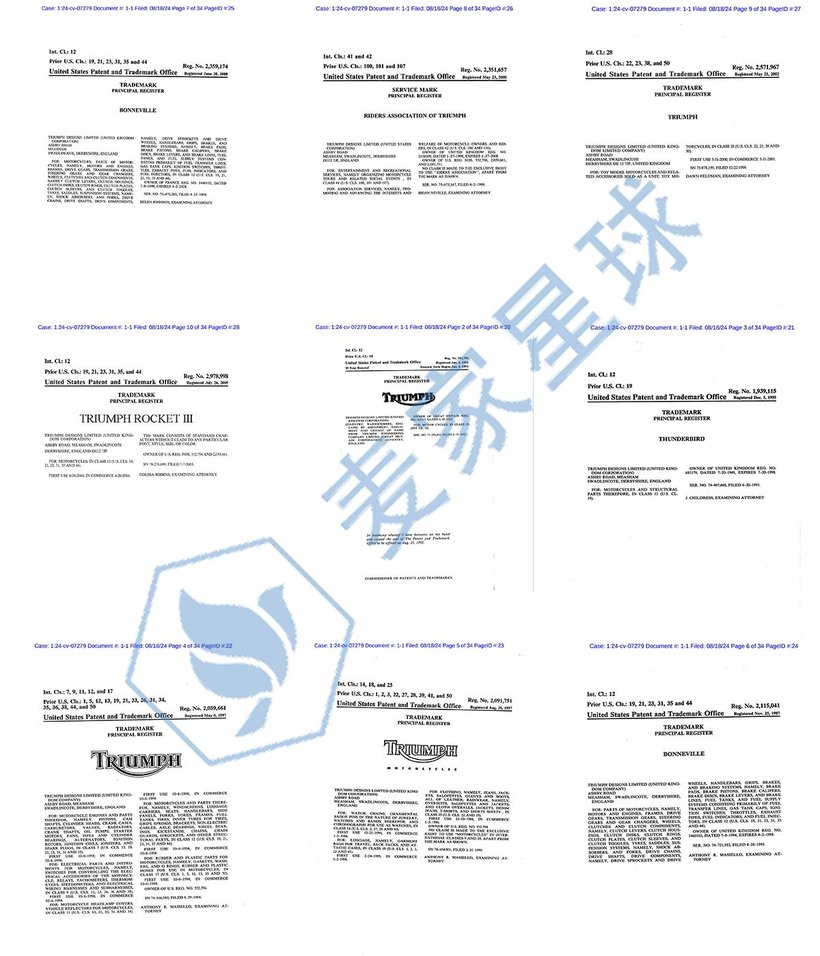 Triumph Designs Trademarks 001