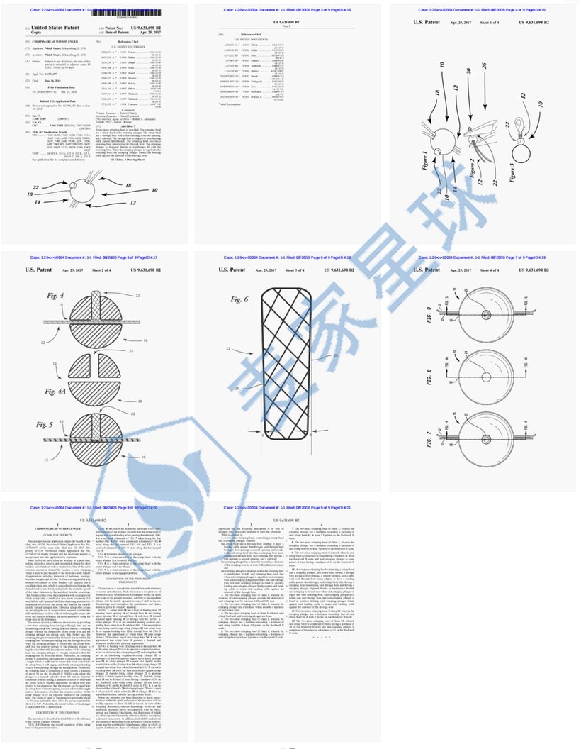 US 9,631,698 B2 CRIMPING BEAD WITH PLUNGER
