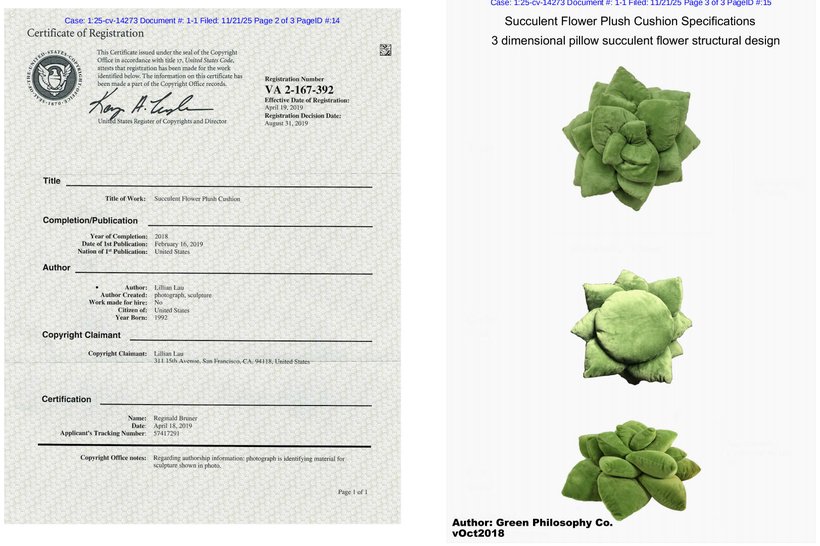 succulent flower plush cushion copyright