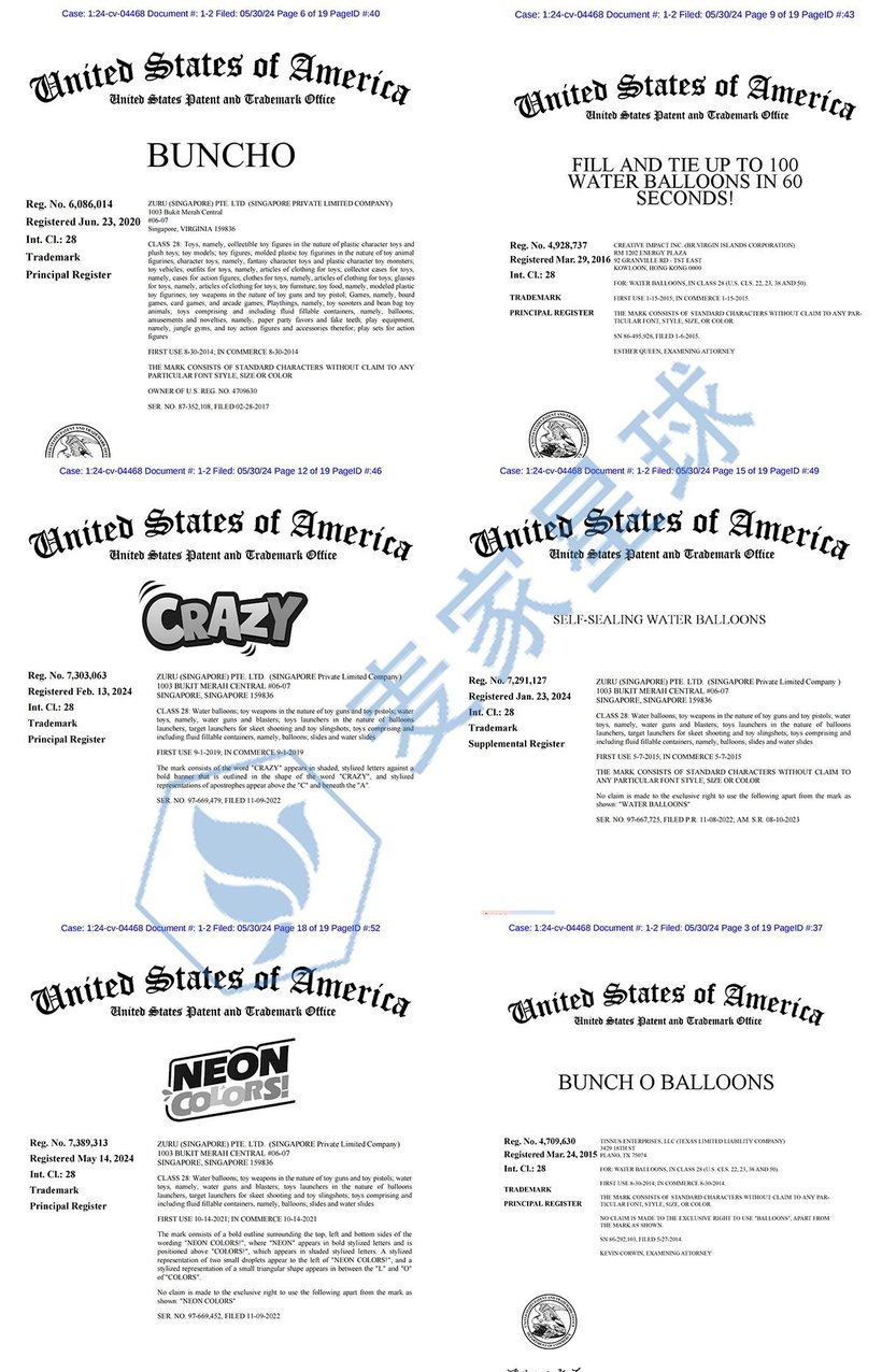 zuru bunch o balloons trademark